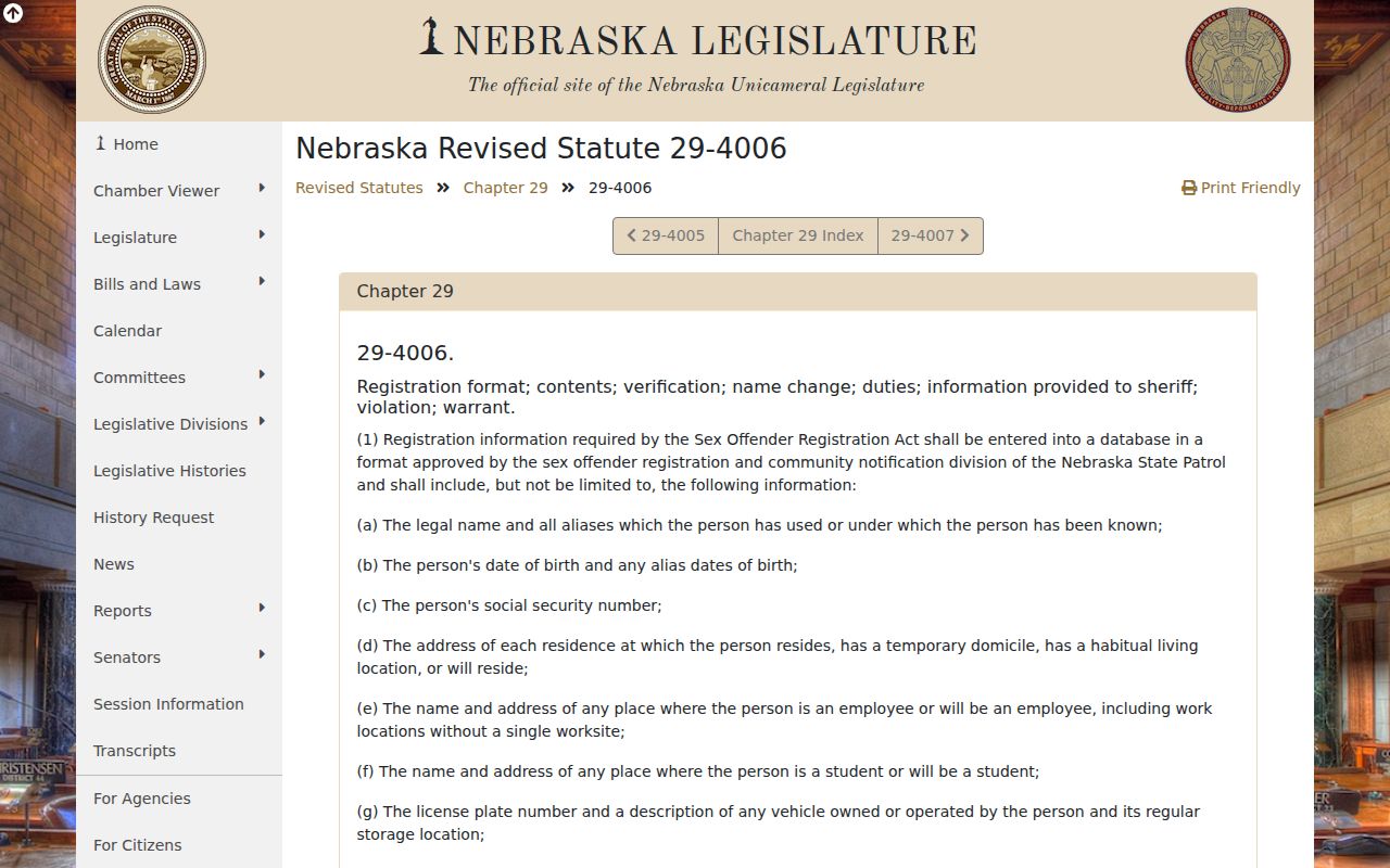 Dawson County sex offender registry required information statute