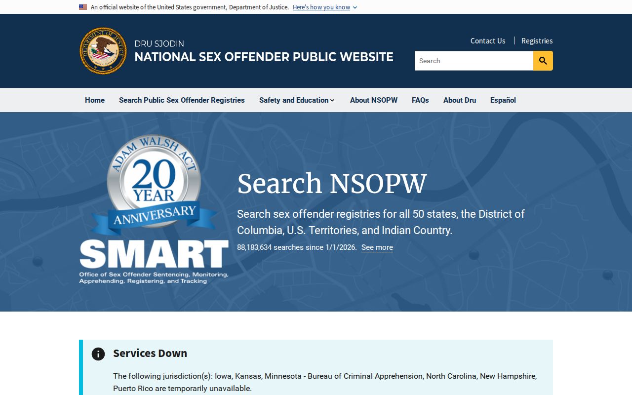 Dawson County sex offender check national NSOPW search