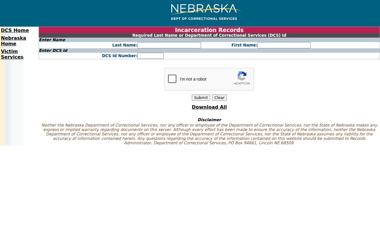 Dawson County criminal history NDCS inmate search