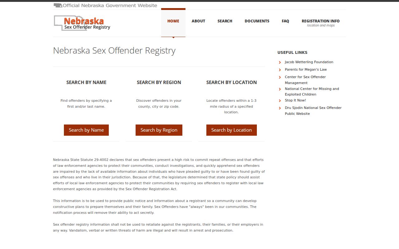 Dawson County criminal history Nebraska registry search home